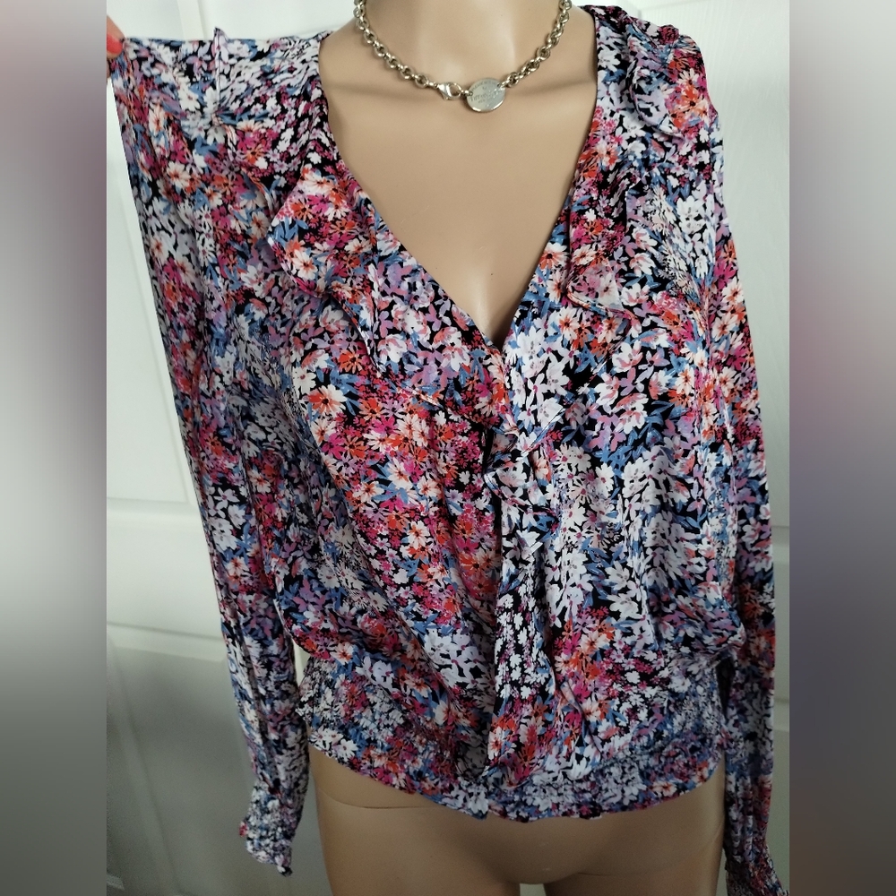 Parker Dahlia Ditsy Floral Women's Top Silk Multicolor Medium